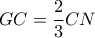 \displaystyle{GC = \frac{2}{3}CN