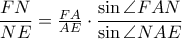 \dfrac{FN}{NE}=\frac{FA}{AE} \cdot \dfrac{\sin \angle FAN}{\sin \angle NAE}