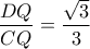 \displaystyle{\frac{DQ}{CQ}=\frac{\sqrt{3}}{3}}