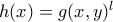 h(x)=g(x,y)^l