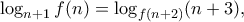 \log_{n+1}f(n)=\log_{f(n+2)}(n+3) ,