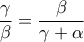\displaystyle\frac{\gamma}{\beta}=\frac{\beta}{\gamma+\alpha} \displaystyle\frac{\gamma}{\beta}=\frac{\beta}{\gamma+\alpha}