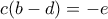 c(b-d)=-e