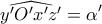 \displaystyle{\widehat{y'O'x'z'} =\alpha'}