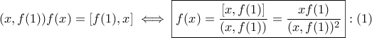 (x, f(1))f(x) = [f(1), x] \iff \boxed{f(x) = \dfrac{[x, f(1)]}{(x, f(1))} = \dfrac{xf(1)}{(x, f(1))^2}}:(1)