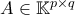 A\in \mathbb{K}^{p\times q}