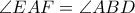 \angle EAF=\angle ABD