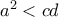  a^2<cd 
