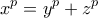 \displaystyle{x^p = y^p + z^p} \displaystyle{x^p = y^p + z^p}