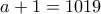 a+1=1019