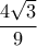 \dfrac {4\sqrt 3 }{9}