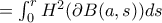 = \int_{0}^{r} H^2(\partial B(a,s)) ds