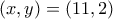 (x,y)=(11,2)