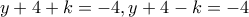 \displaystyle{y+4+k=-4, y+4-k=-4}