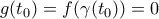 g(t_0)=f(\gamma(t_0))=0