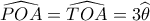 \displaystyle \widehat {POA} = \widehat {TOA} = 3\widehat {{\theta _{}}}