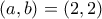 (a,b) = (2,2)