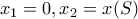 \displaystyle{x_1=0, x_2=x(S)} \displaystyle{x_1=0, x_2=x(S)}