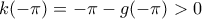 k(-\pi)=-\pi-g(-\pi)>0