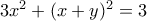 3x^2+(x+y)^2=3