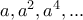 a,a^2,a^4,...
