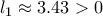 \displaystyle{l_1 \approx 3.43 >0 }