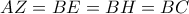 AZ=BE=BH=BC