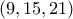 (9,15,21)