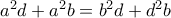a^2d+a^2b=b^2d+d^2b
