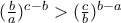 (\frac{b}{a})^{c-b}>(\frac{c}{b})^{b-a}