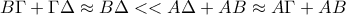B\Gamma + \Gamma \Delta \approx B \Delta << A \Delta+AB  \approx A\Gamma +AB