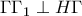 \Gamma \Gamma _1\perp H\Gamma