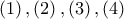 \left( 1 \right),\left( 2 \right),\left( 3 \right),\left( 4 \right)
