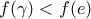 f(\gamma) < f(e)