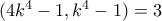 (4k^4-1,k^4-1)=3