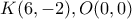 K(6, -2), O(0,0)