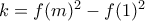 k = f(m)^2 - f(1)^2