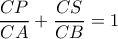 \dfrac{CP}{CA}+\dfrac{CS}{CB}=1 \dfrac{CP}{CA}+\dfrac{CS}{CB}=1
