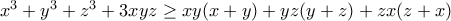 x^3+y^3+z^3+3xyz\ge xy(x+y)+ yz(y+z) +zx(z+x)