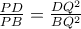 \frac{PD}{PB}=\frac{DQ^2}{BQ^2}