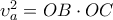 \upsilon^2_a=OB \cdot OC