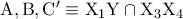 \rm A,B,C'\equiv X_1Y\cap X_3X_4