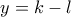 y=k-l
