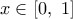 x\in [0,\,\,1]