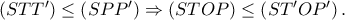 \left( {STT'} \right) \leq  \left( {SPP'} \right) \Rightarrow \left( {STOP} \right) \leq  \left( {ST'OP'} \right).