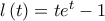 l\left( t \right) = t{e^t} - 1
