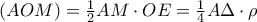 (AOM) = \frac{1}{2}AM\cdot OE=\frac{1}{4}A\Delta \cdot\rho