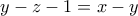 y-z-1=x-y y-z-1=x-y
