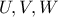 U,V,W