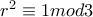 r^{2}\equiv 1mod3